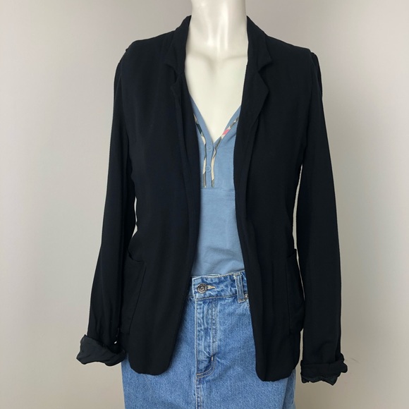 Aritzia Talula Black Kent Open Front Blazer Size 2 - Picture 3 of 14